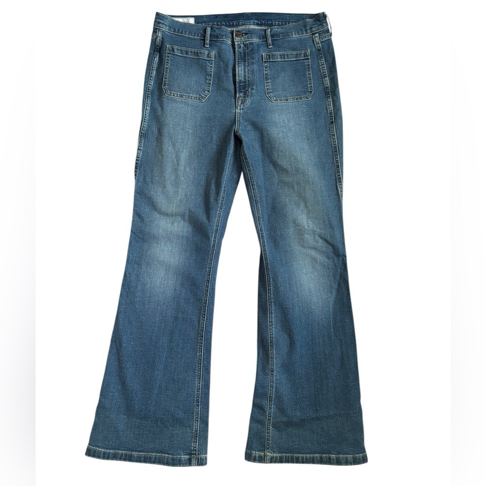 GAP Women's High Rise 70s Flare Patch Pockets Size 16 33 Excellent Condition